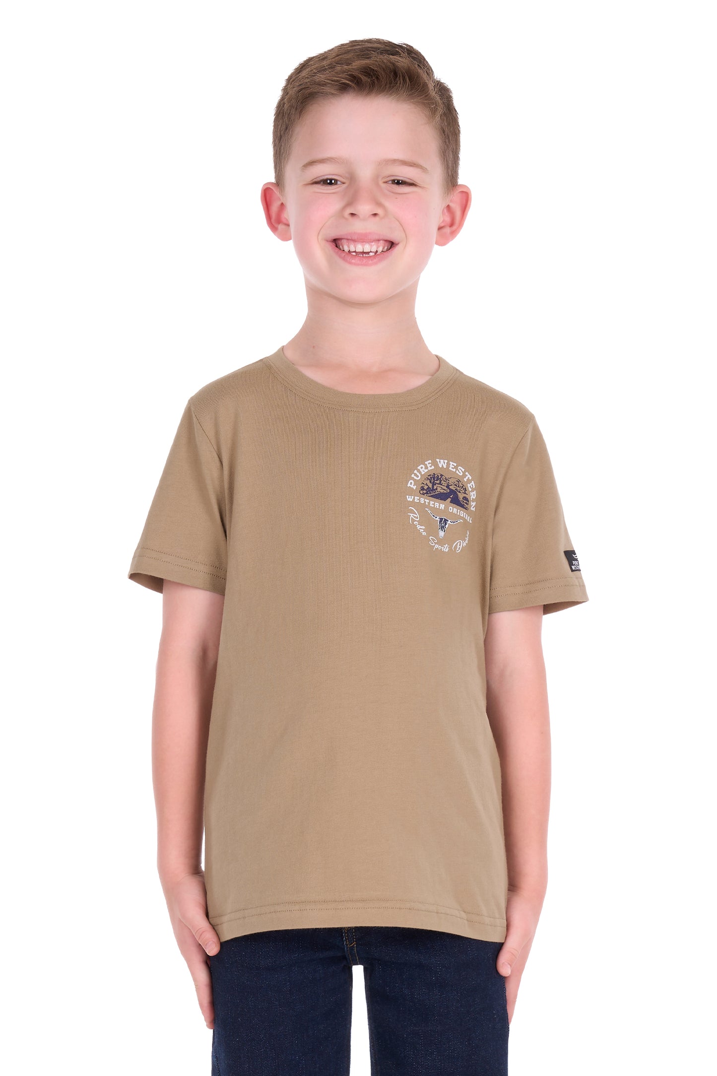 Pure Western Boys Craig Short Sleeve Tee - Sand
