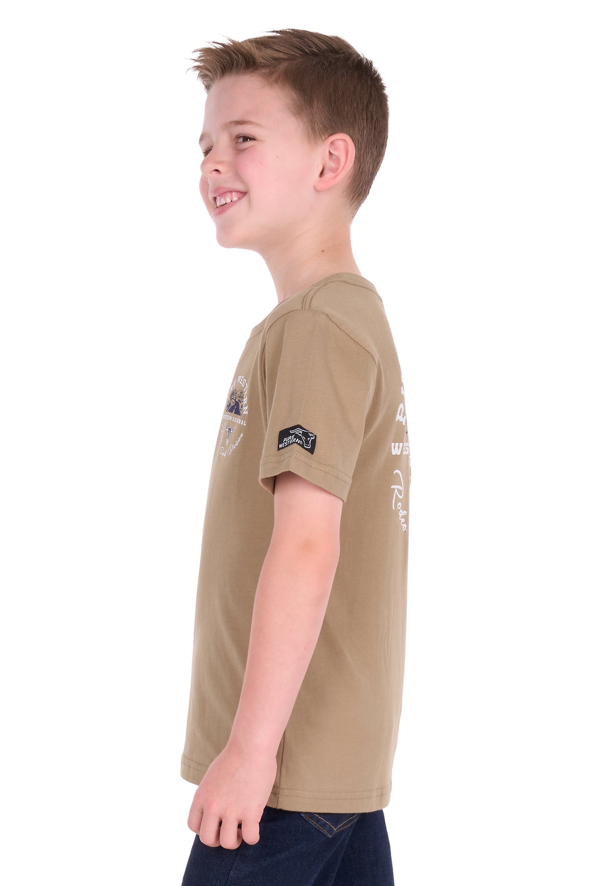 Pure Western Boys Craig Short Sleeve Tee - Sand