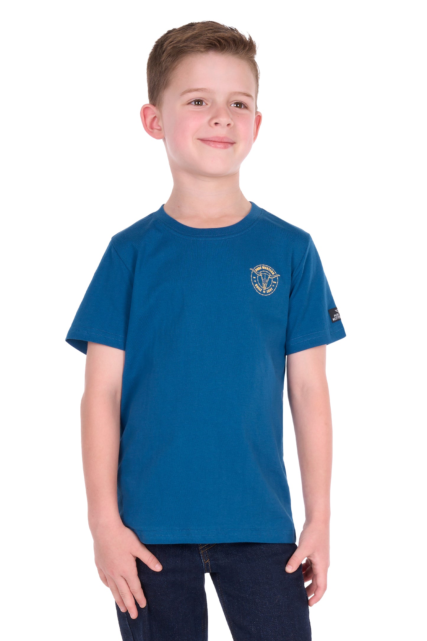 Pure Western Boys Walker Short Sleeve Tee - Denim