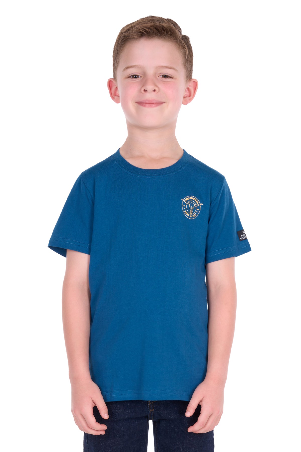 Pure Western Boys Walker Short Sleeve Tee - Denim