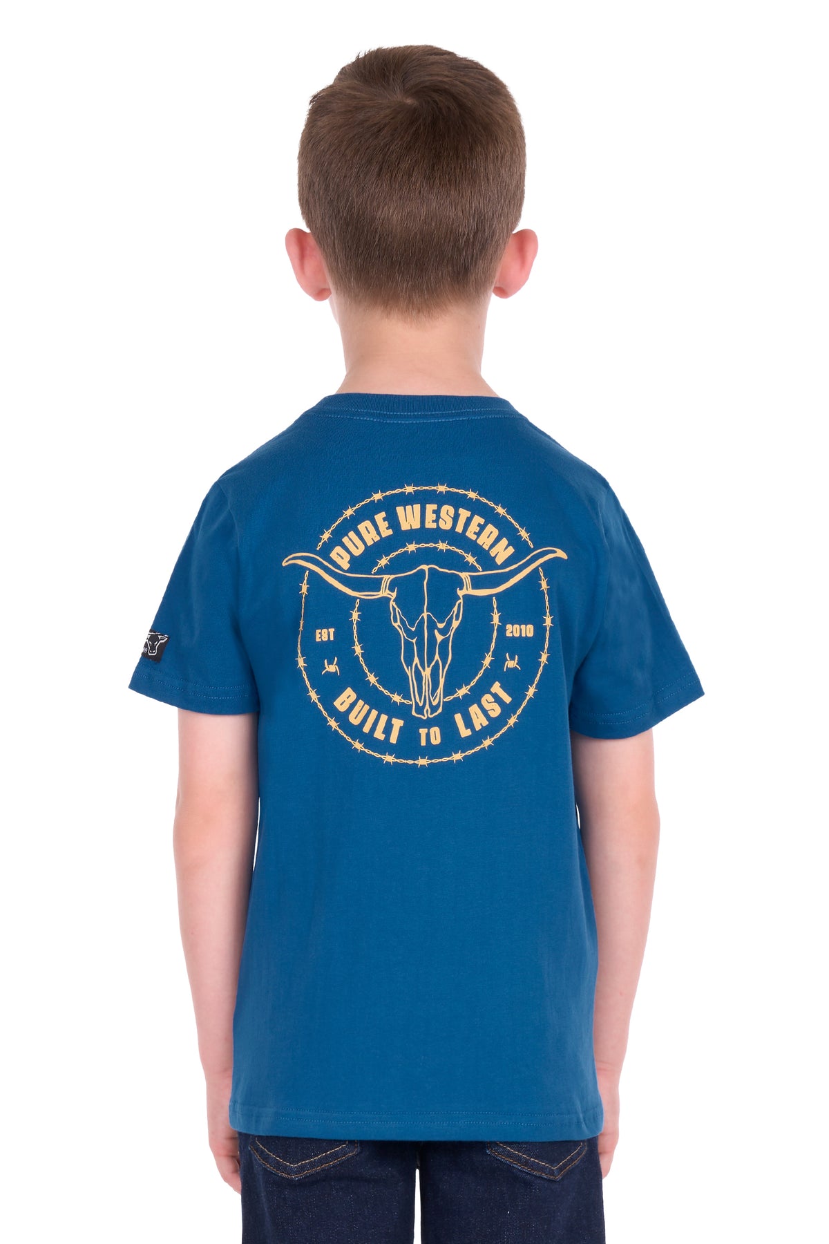 Pure Western Boys Walker Short Sleeve Tee - Denim