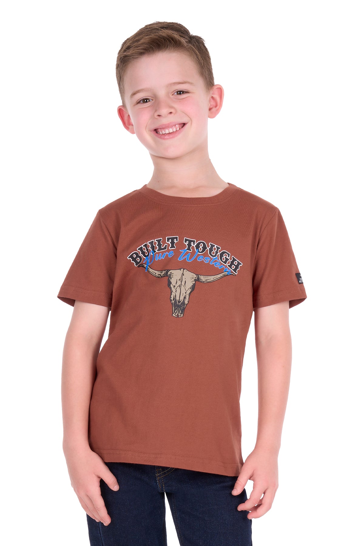 Pure Western Boys Chris Short Sleeve Tee - Rust