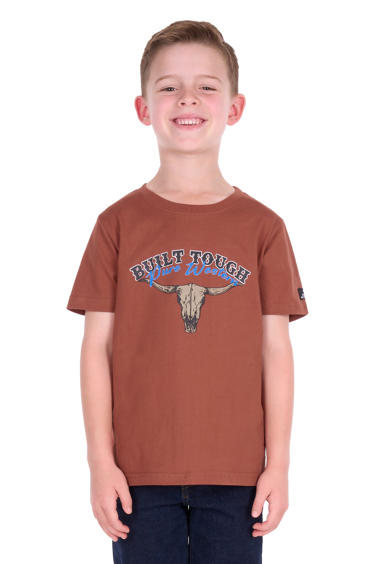 Pure Western Boys Chris Short Sleeve Tee - Rust