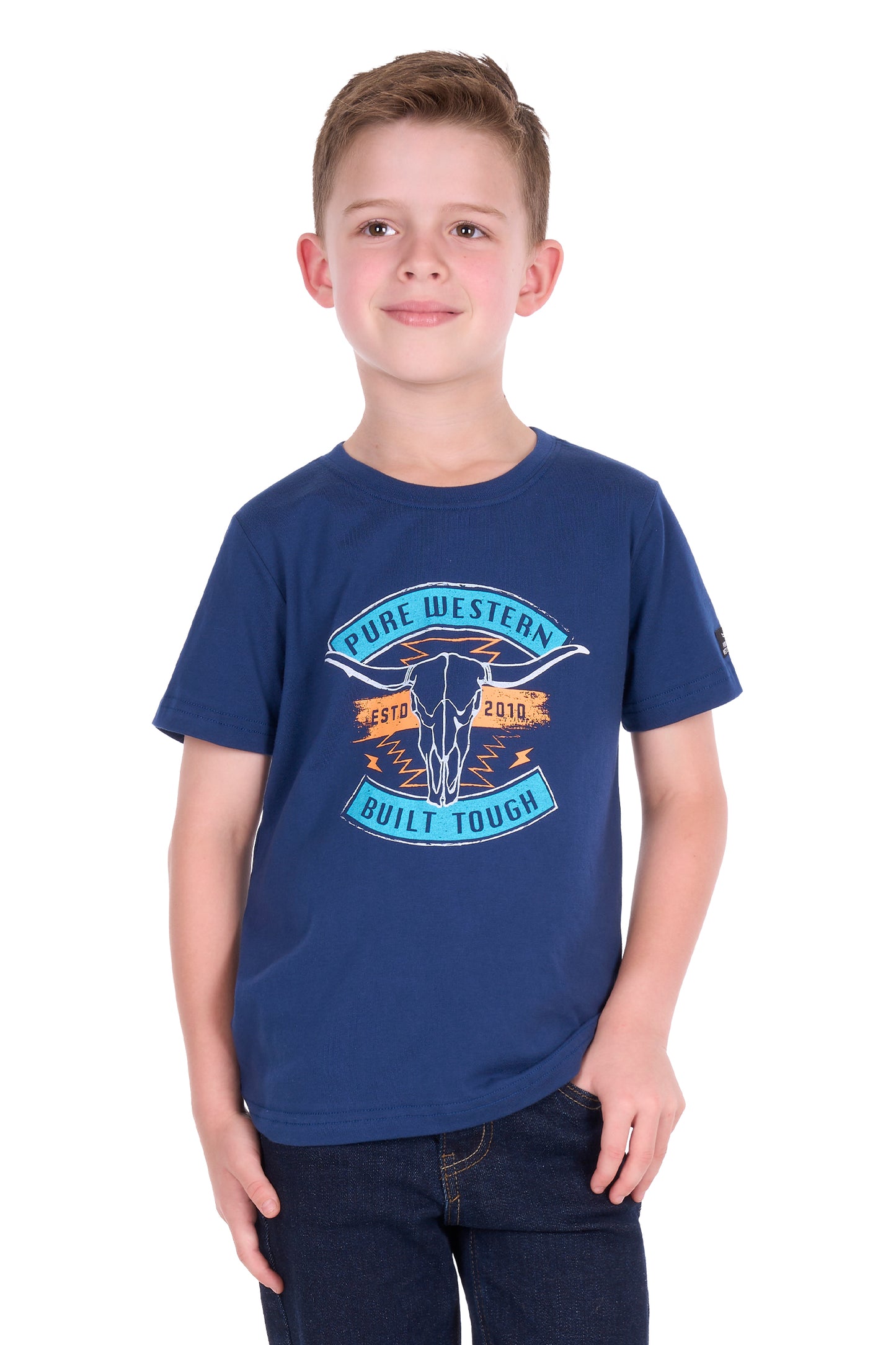 Pure Western Boys Dale SS Tee - Navy