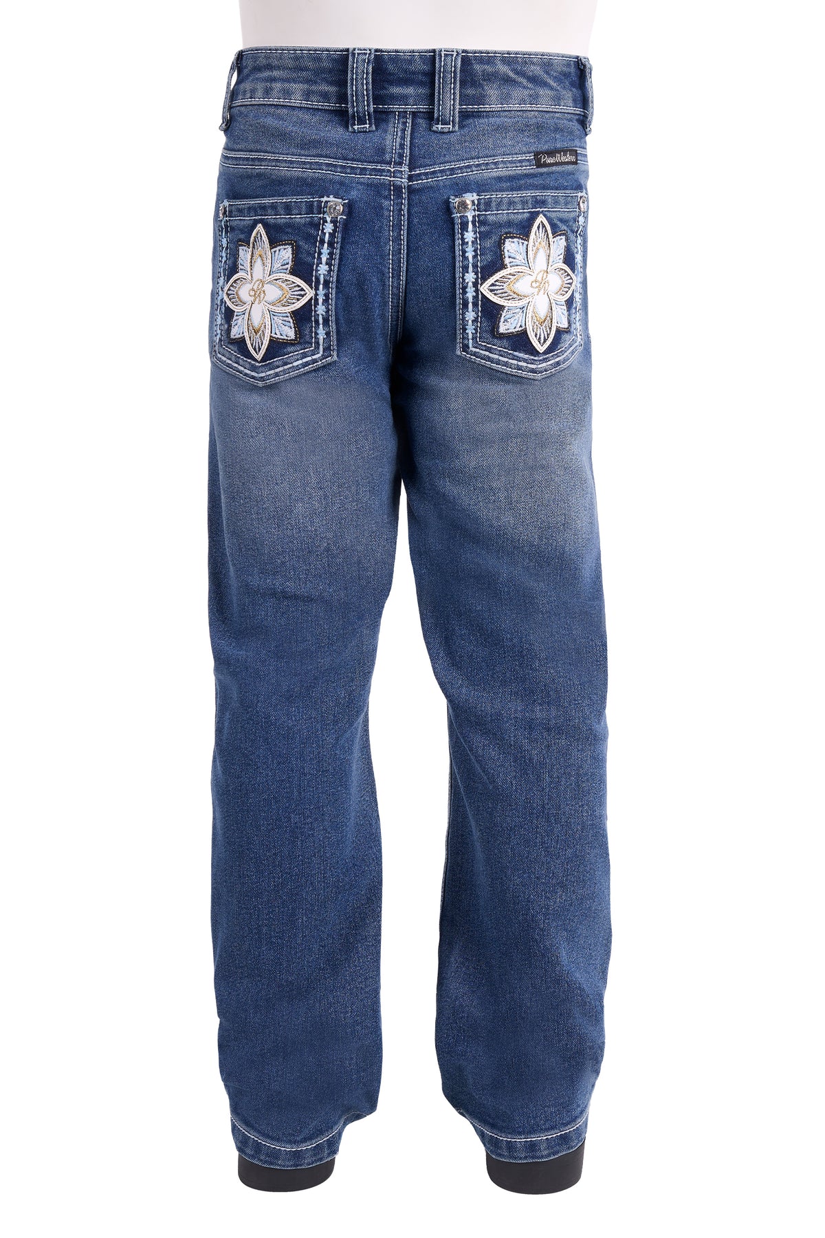 Pure Western Girls' Bella Boot Cut Jean – Retro Blue