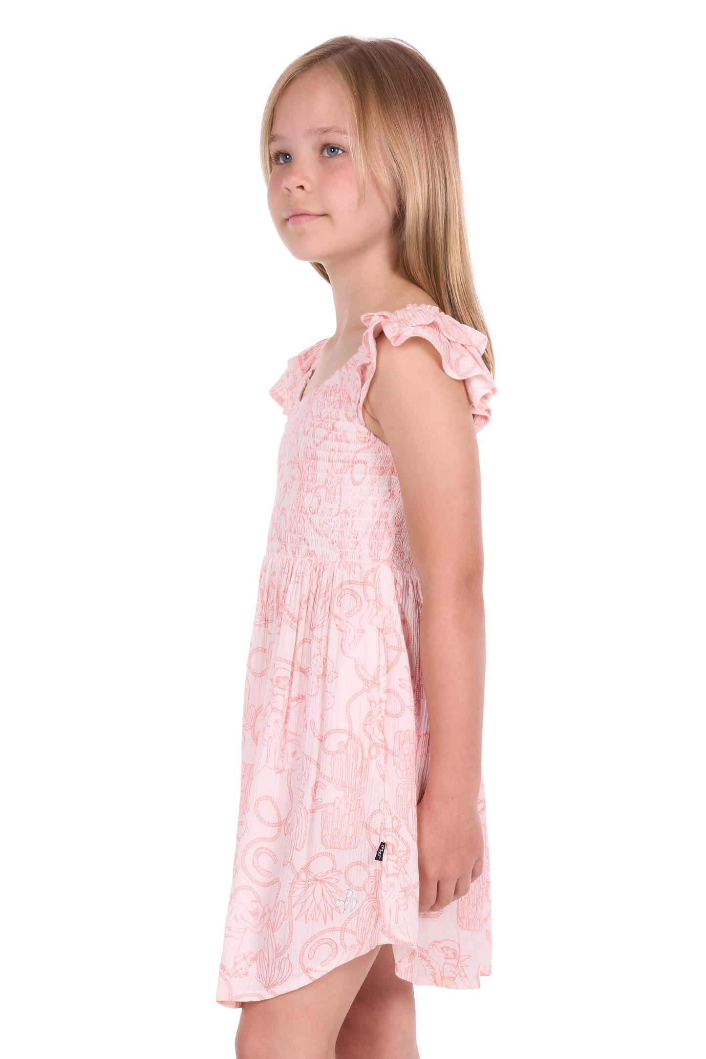Pure Western Girls' Sara Short Sleeve Dress – Cream