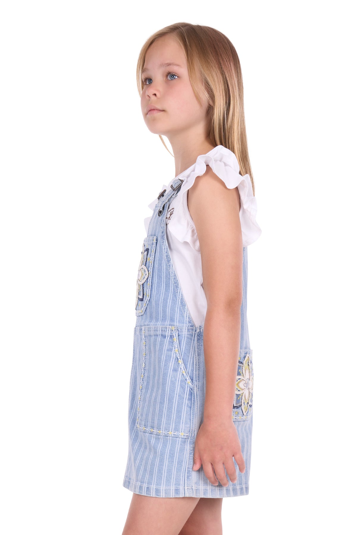 Pure Western Girls' Freya Pinafore Dress – Chambray