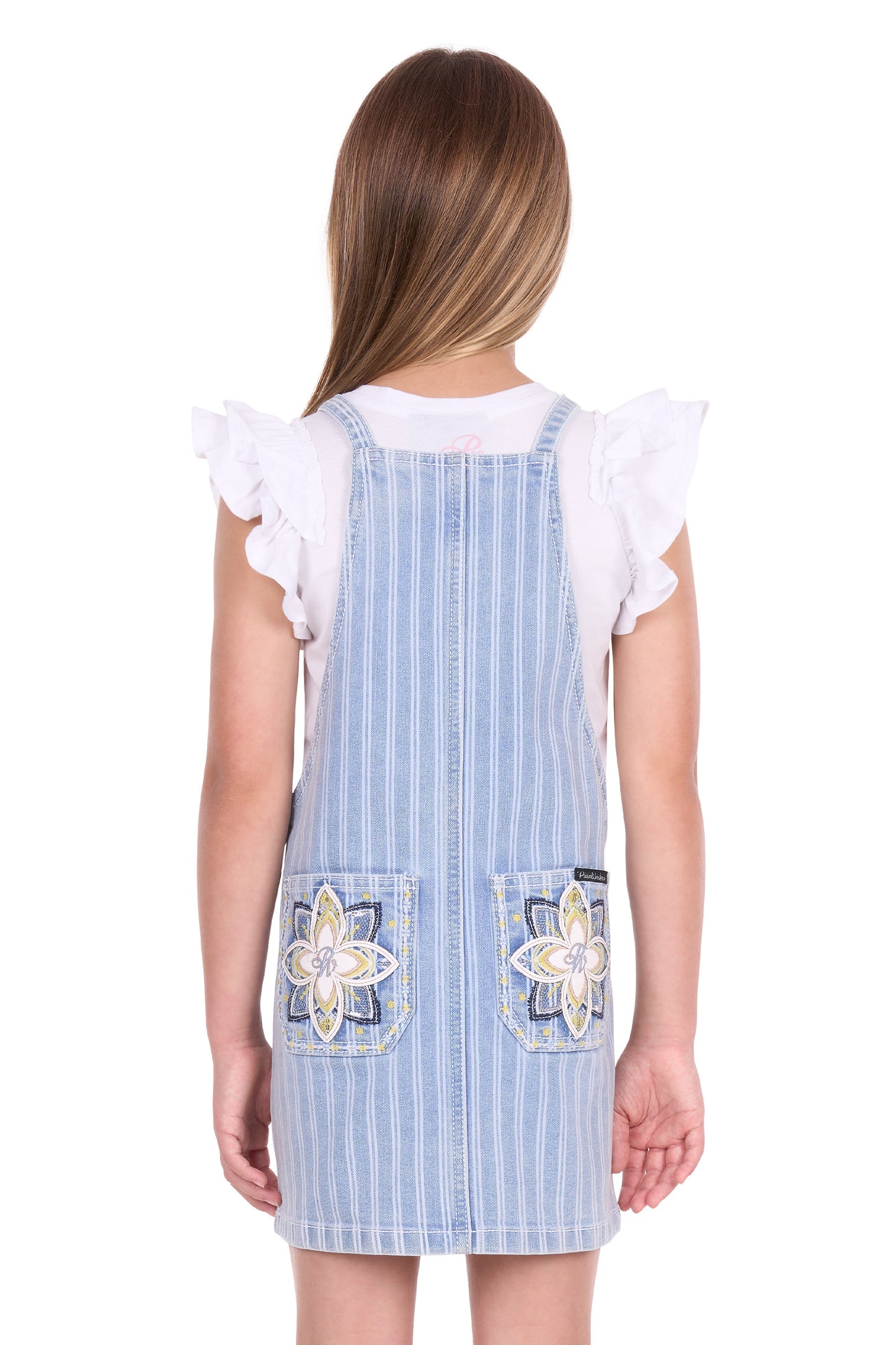 Pure Western Girls' Freya Pinafore Dress – Chambray