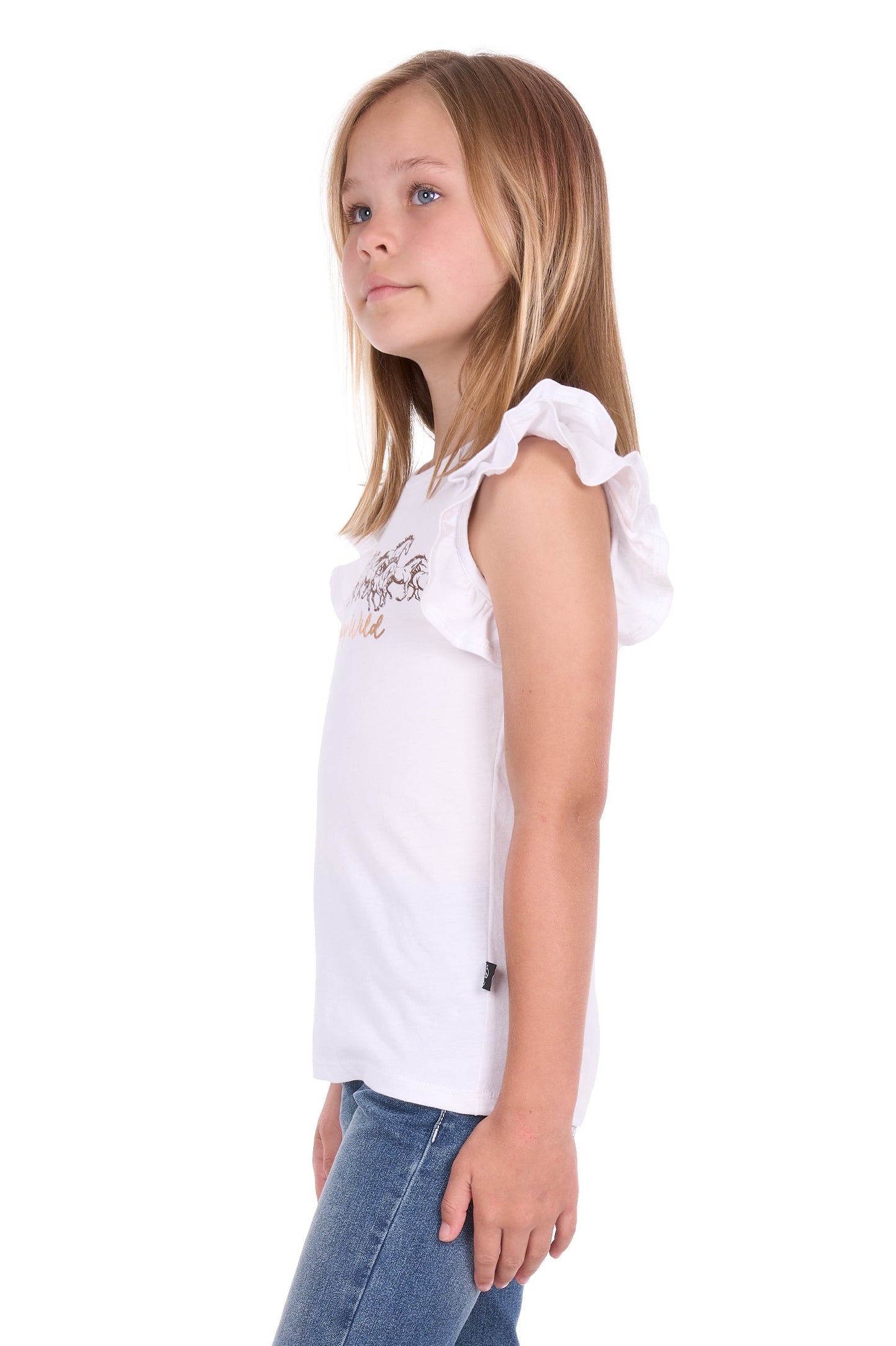 Pure Western Girls' Harper Short Sleeve Tee – White