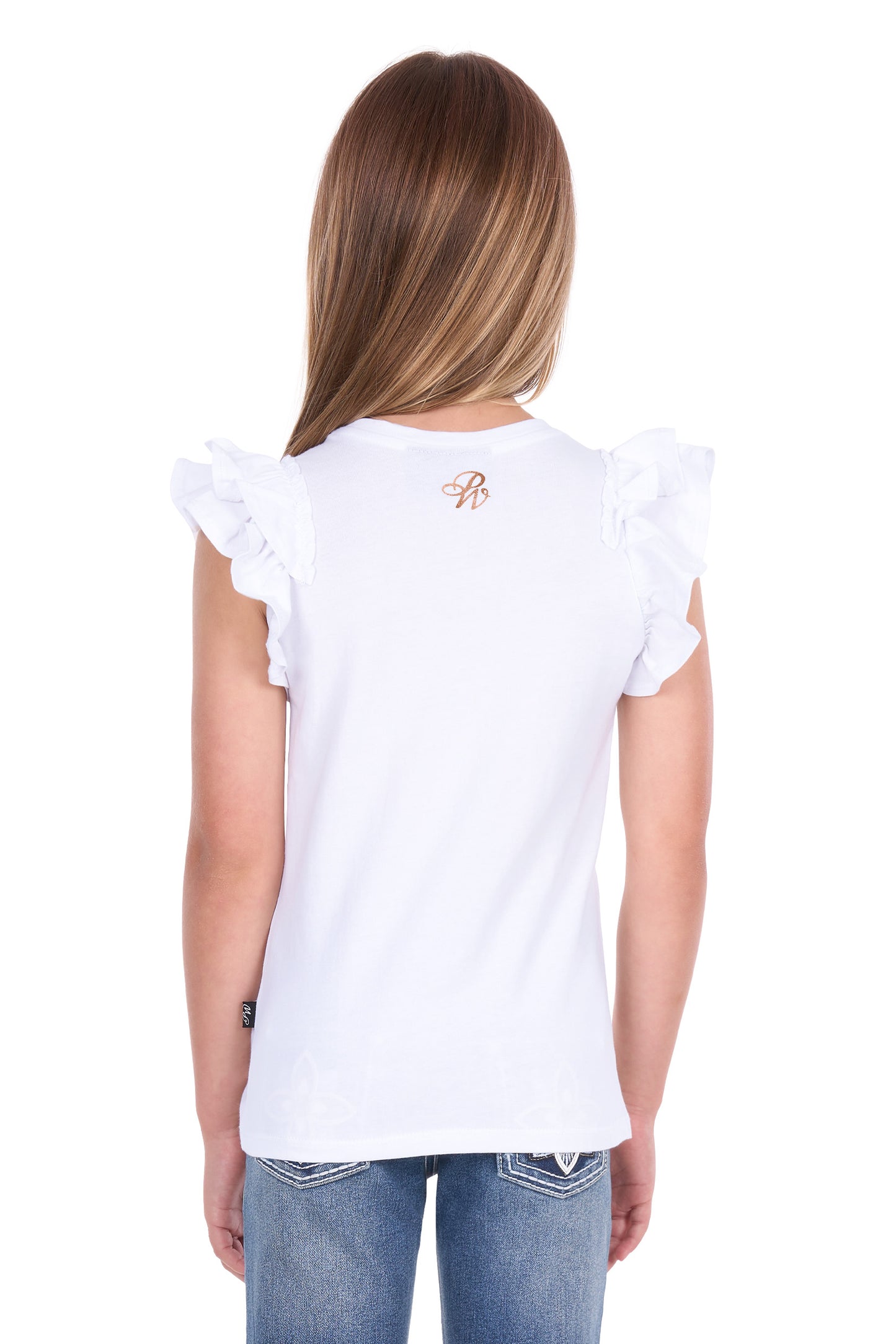 Pure Western Girls' Harper Short Sleeve Tee – White