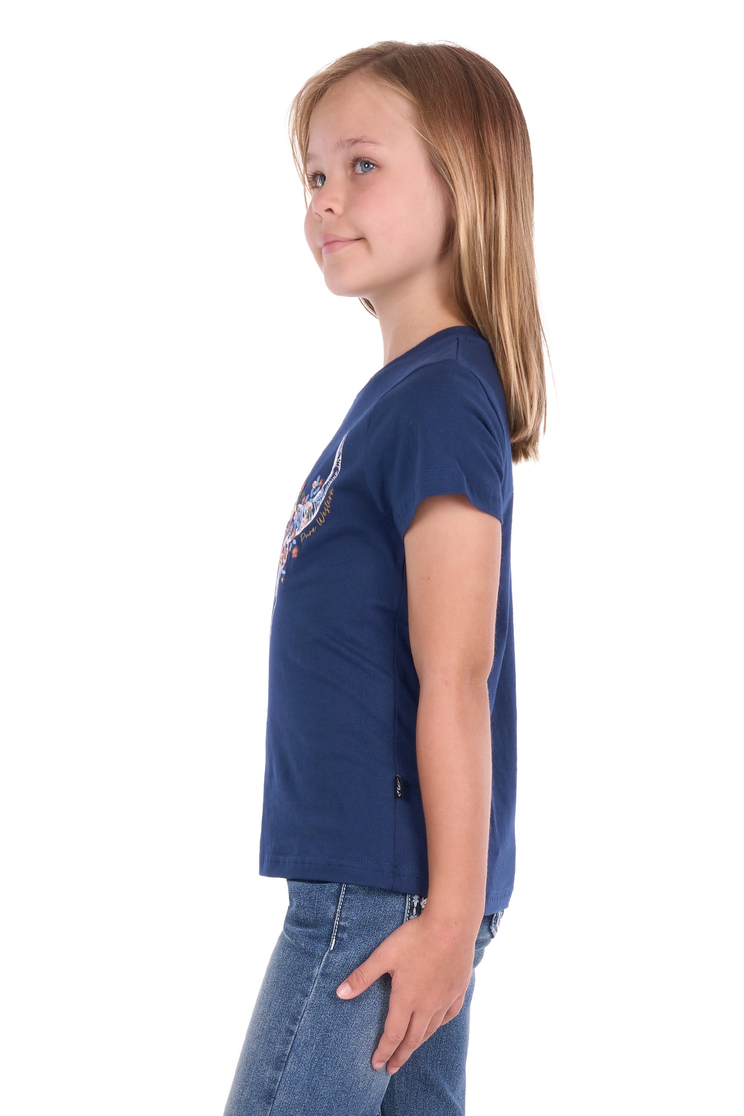 Pure Western Girls' Bindi Short Sleeve Tee – Navy
