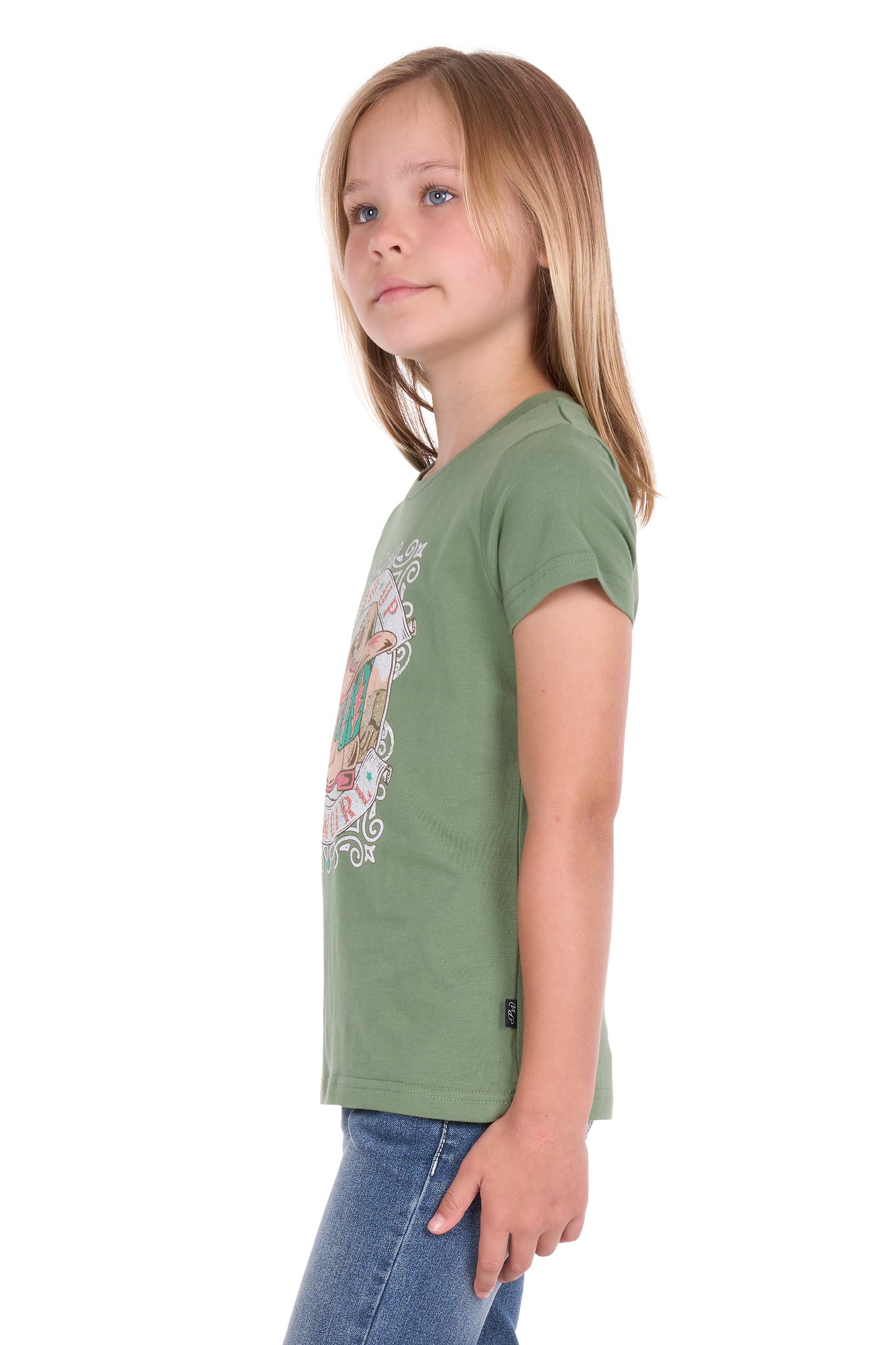 Pure Western Girls Ella SS Tee - Moss