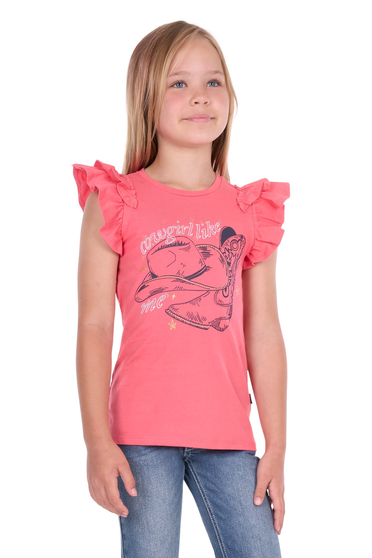 Pure Western Girls' Alira Short Sleeve Tee – Pink
