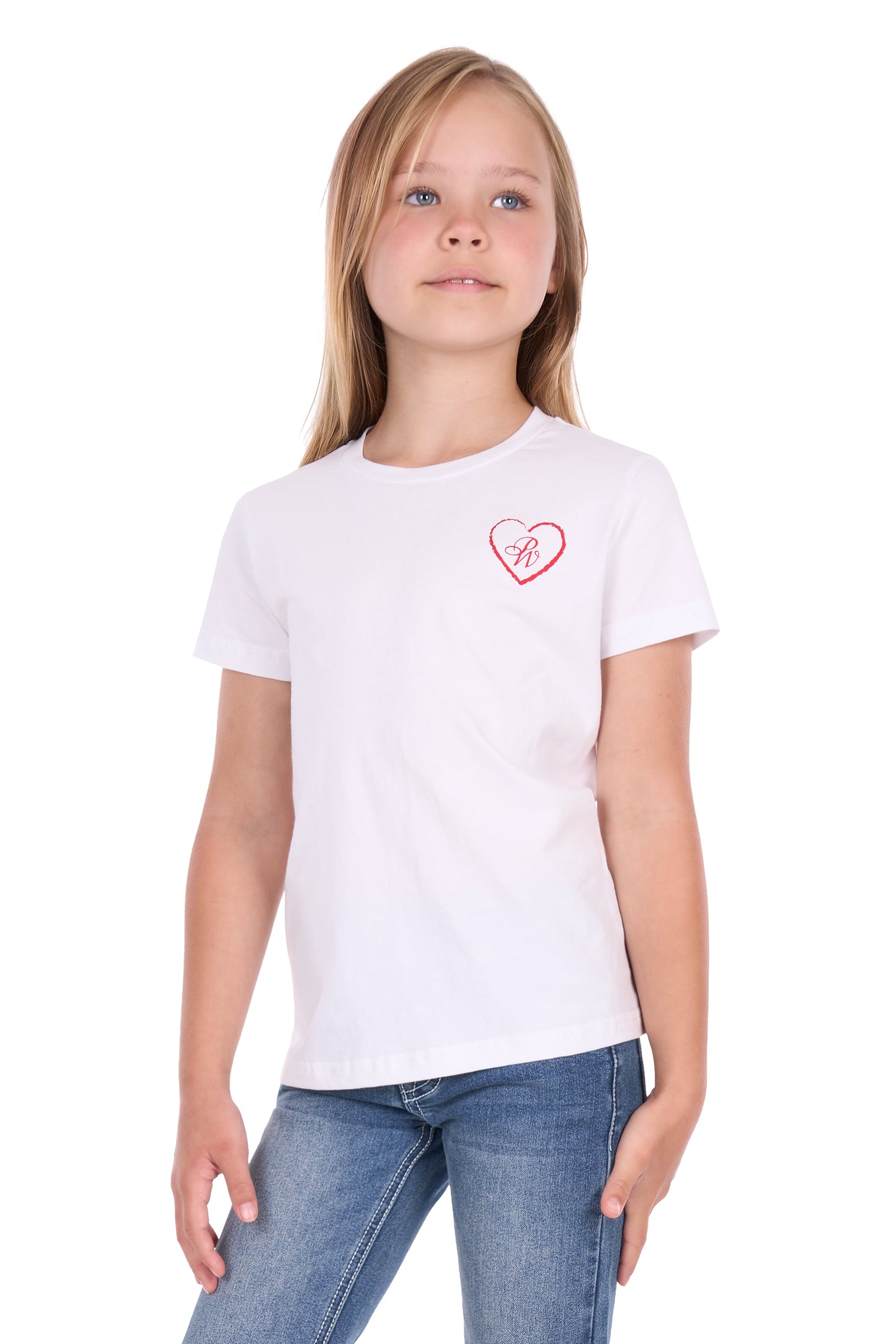 Pure Western Girls Amelia Relaxed SS Tee - White