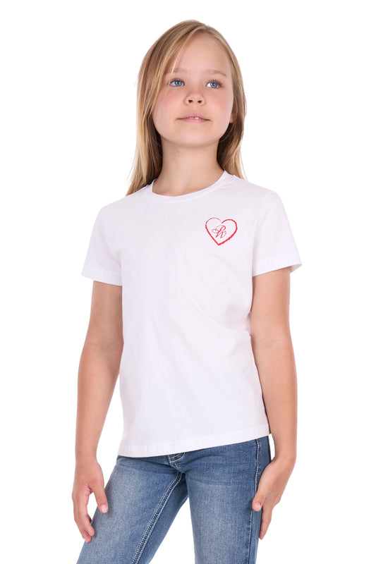 Pure Western Girls Amelia Relaxed SS Tee - White