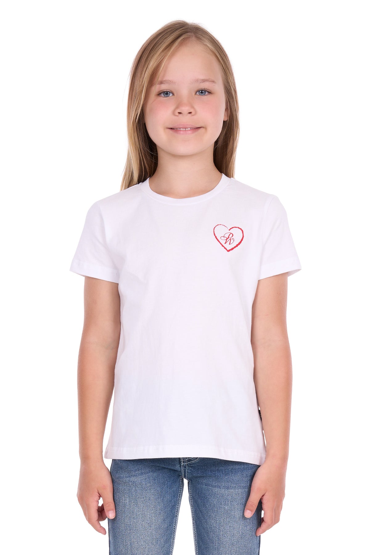 Pure Western Girls Amelia Relaxed SS Tee - White