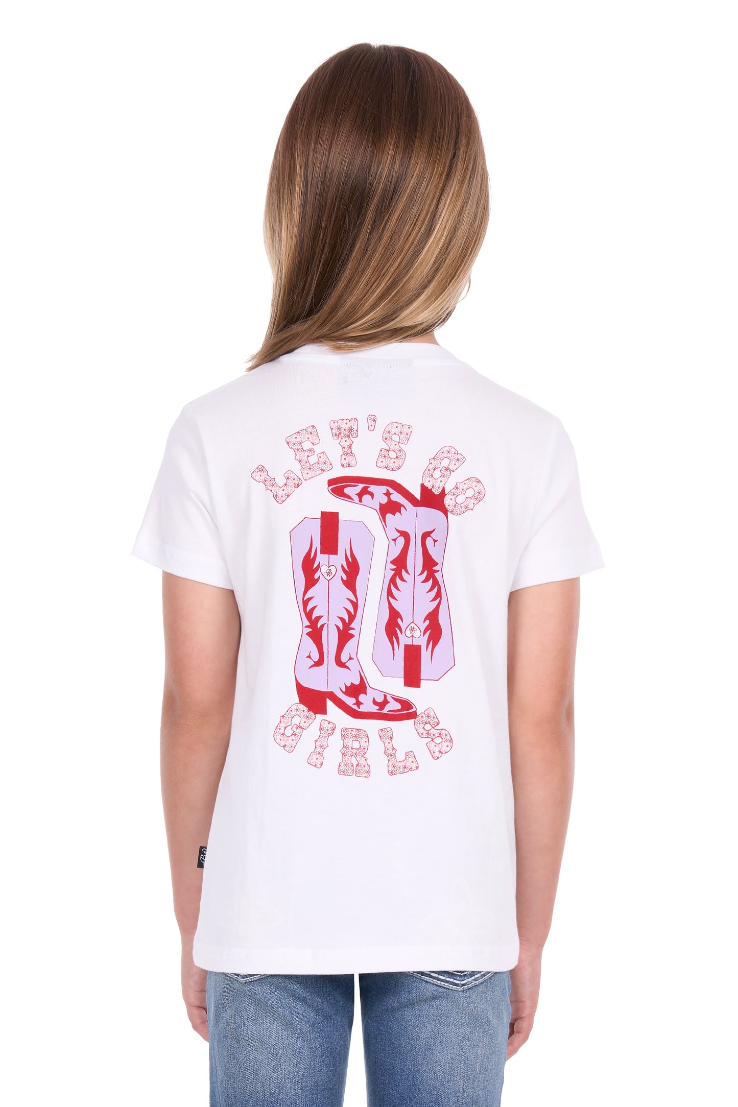 Pure Western Girls Amelia Relaxed SS Tee - White