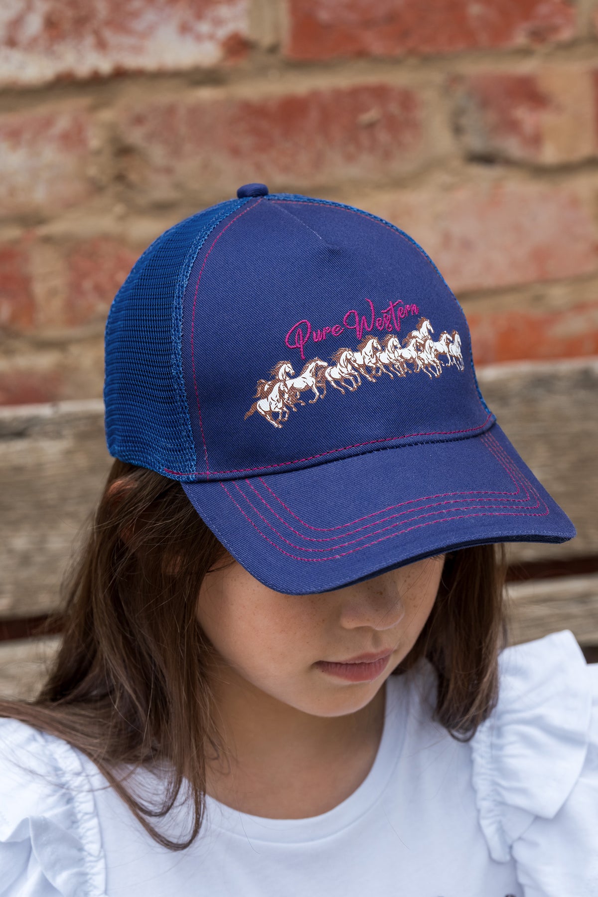 Pure Western Kids Harper Trucker Cap – Navy