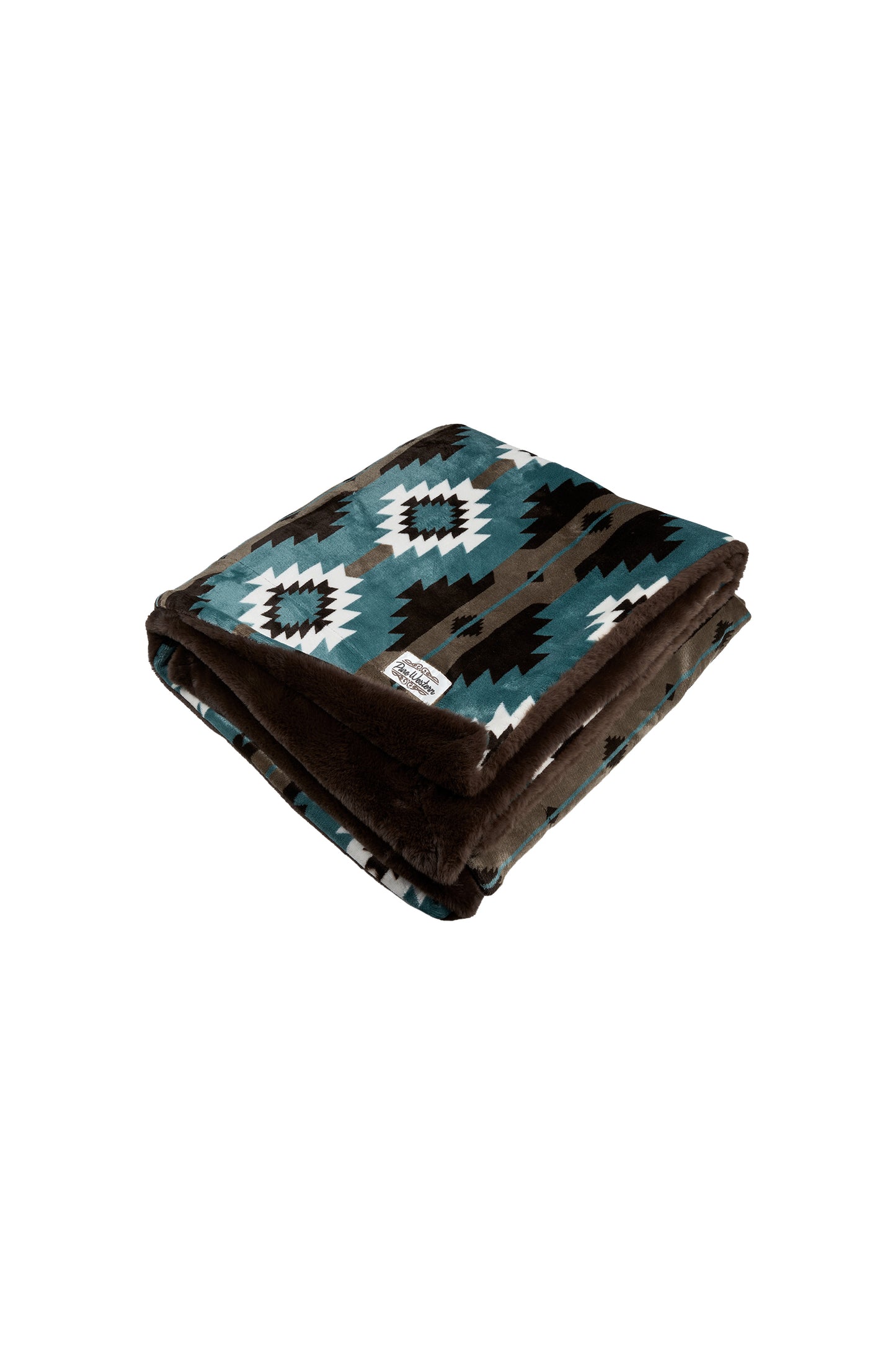 Pure Western Ellery Blanket - Teal/Chocolate