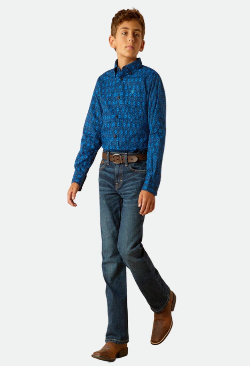 ARIAT BOYS PASCUAL LS SHIRT DIRECTOIRE BLUE PRINT- (10048659)