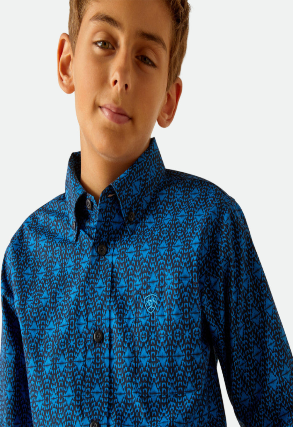 ARIAT BOYS PASCUAL LS SHIRT DIRECTOIRE BLUE PRINT- (10048659)