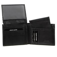 PIERRE CARDIN ITALIAN LEATHER MEN'S WALLET/CARD HOLDER - BLACK
