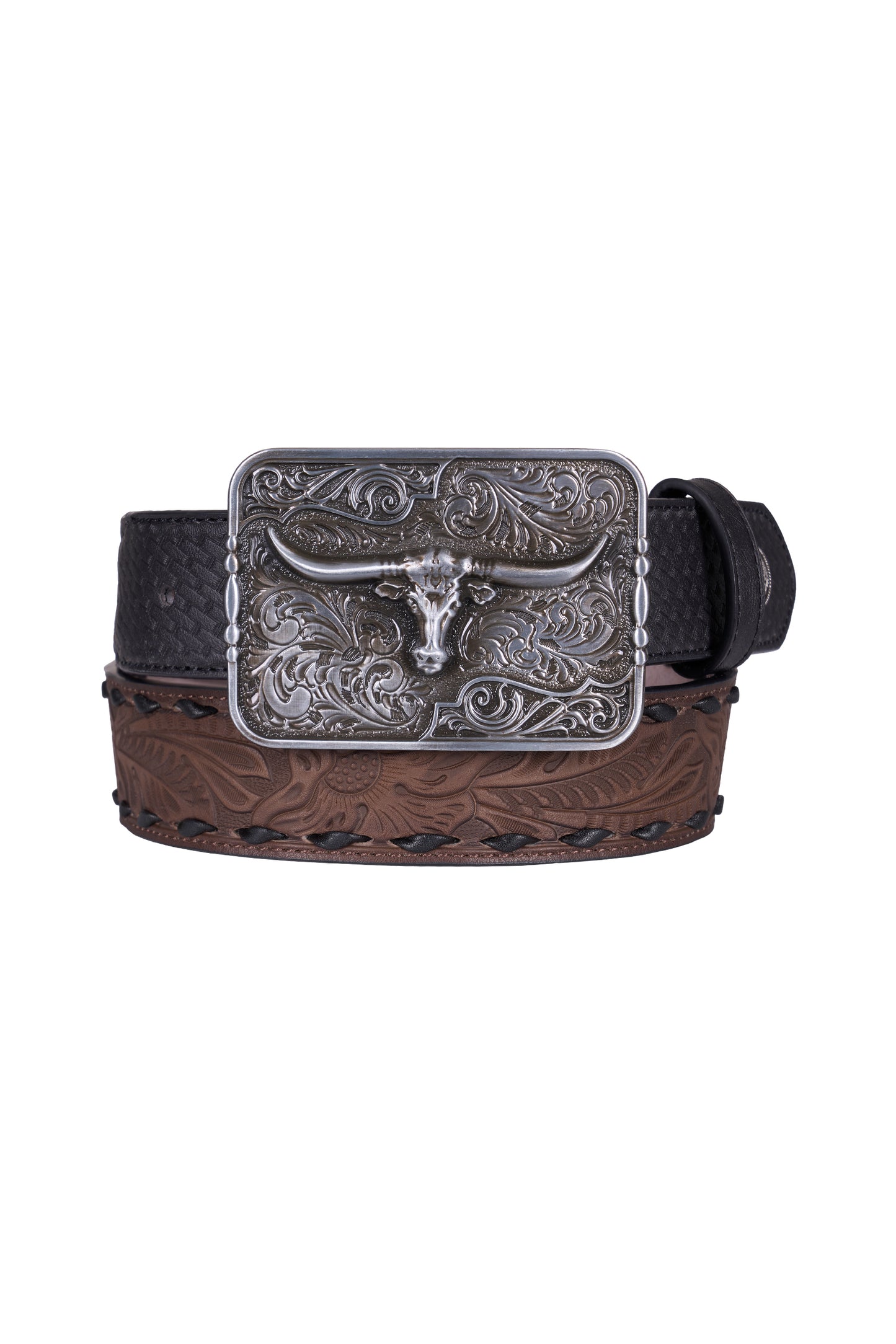 Pure Western Men's Roderick Belt - Black/Tan