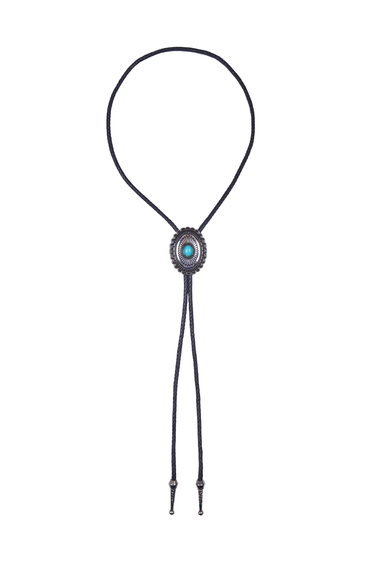 Pure Western Turquoise Stone Bolo Tie – Silver