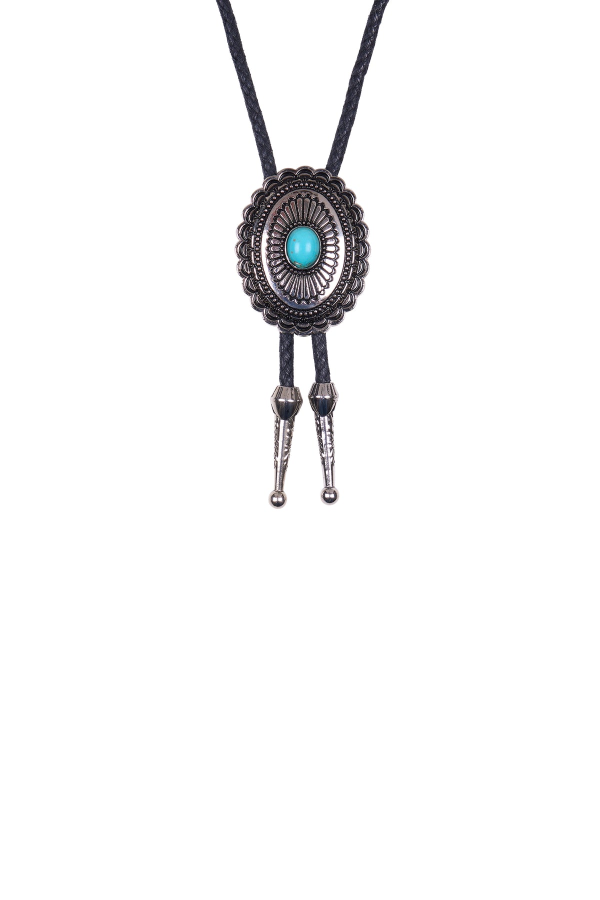 Pure Western Turquoise Stone Bolo Tie – Silver