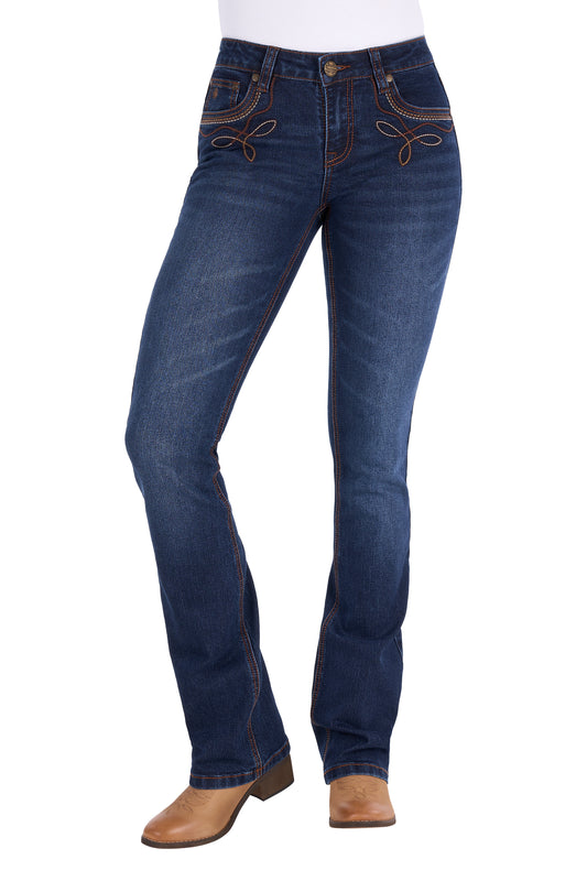Pure Western Women's Eden Boot Cut Jean – Evening Sky - 34Leg