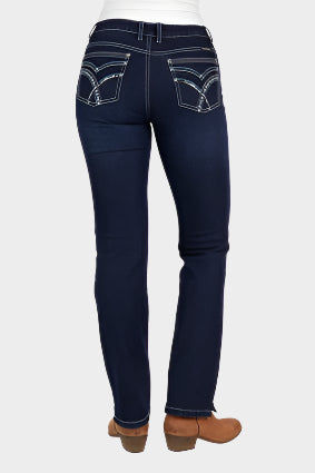 PURE WESTERN WOMENS ODA STRAIGHT LEG JEAN (MIDNIGHT) 32"LEG