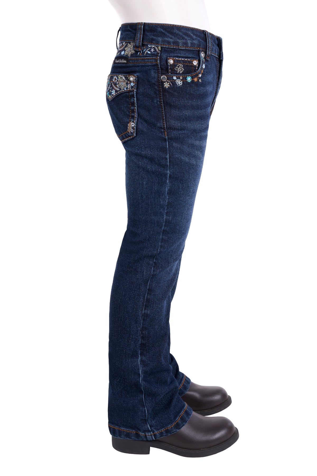 Pure Western Girls' Blossom Boot Cut Jean – Evening Sky
