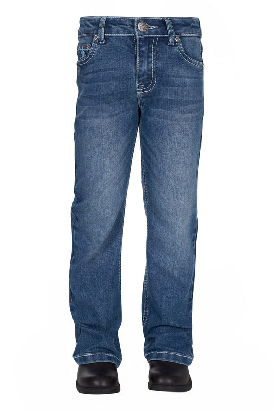 Pure Western Girl's Pam Boot Cut Jean - Retro Blue