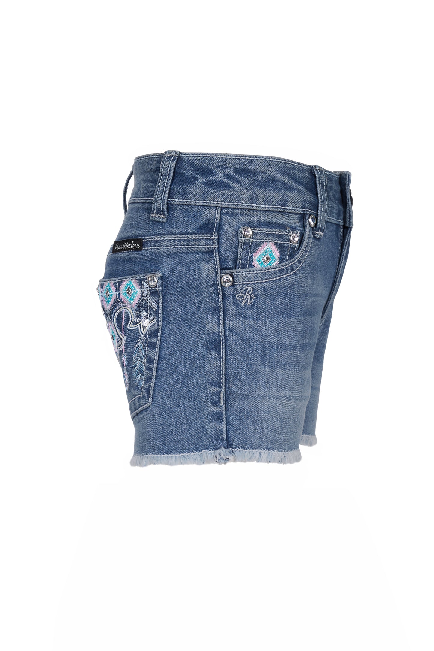 Pure Western Girl's Bailey Short - Retro Blue