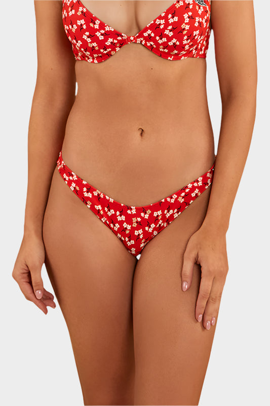 RINGERS WOMENS POSIE HI CUT BIKINI BOTTOM - FIREY RED