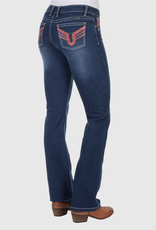 PURE WESTERN WOMENS AZTEC BOOT CUT JEAN