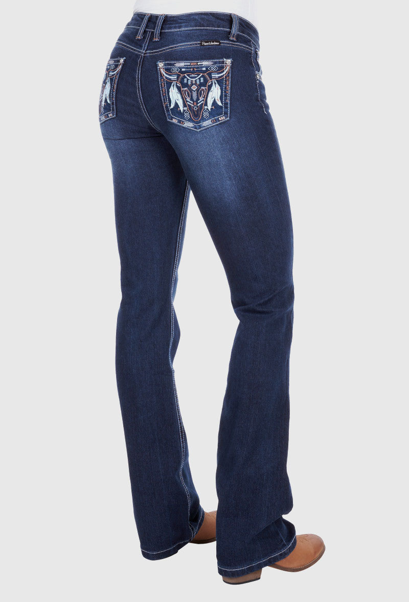 PURE WESTERN WOMENS BETTINA RELAXED RIDER JEAN