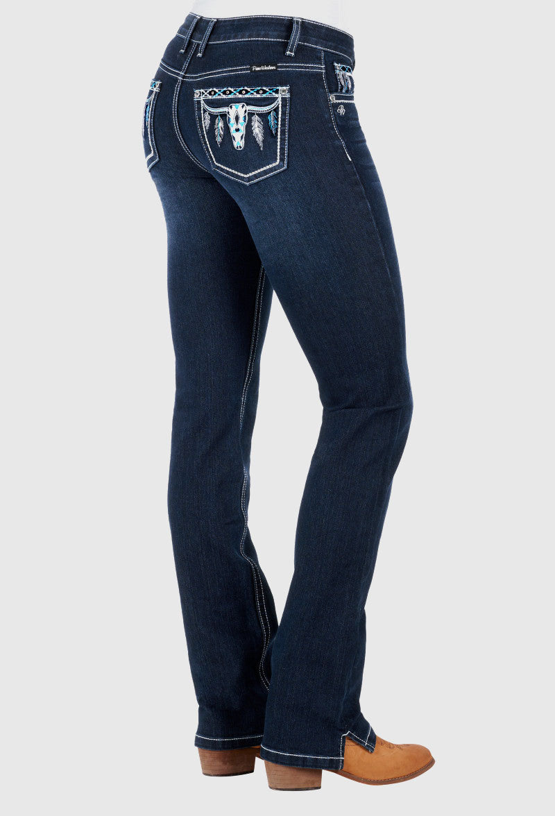 PURE WESTERN WOMENS RAINA STRAIGHT LEG JEAN 34LEG