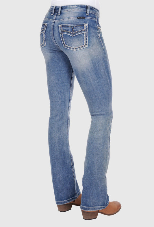 PURE WESTERN WOMENS VERONICA BOOT CUT JEAN 34L