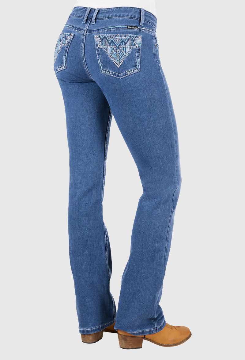 PURE WESTERN WOMENS ZIGGY BOOT CUT JEAN - 34 LEG