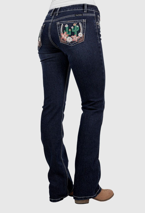 PURE WESTERN WOMENS ZOE BOOTCUT JEAN 34L (MIDNIGHT)