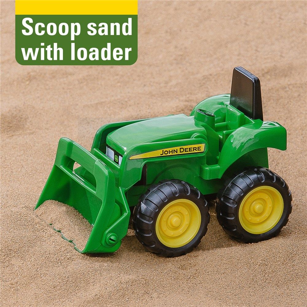 John Deere 15cm Big Scoop Sand Pit Vehicles 2 Pack; Dump Truck and Tractor with Loader