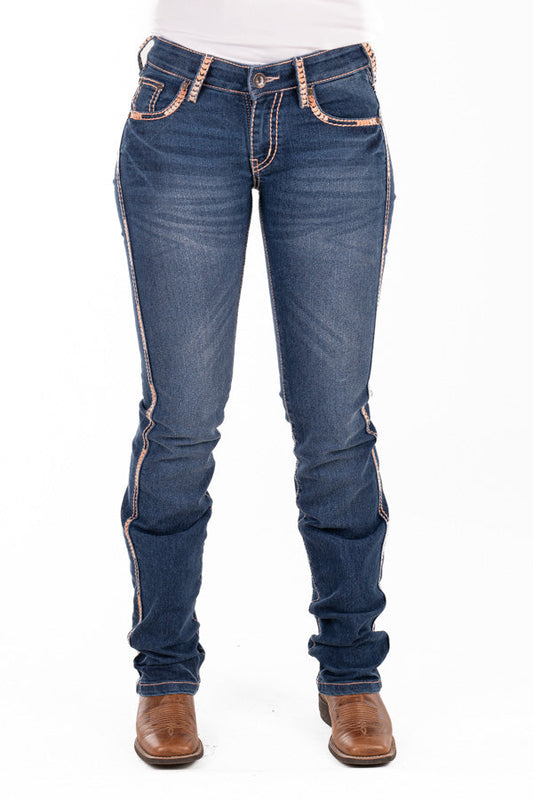 Hitchley & Harrow Mid Rise - SR2196 "Pittsburg" Peach Stitch Jeans 35Leg