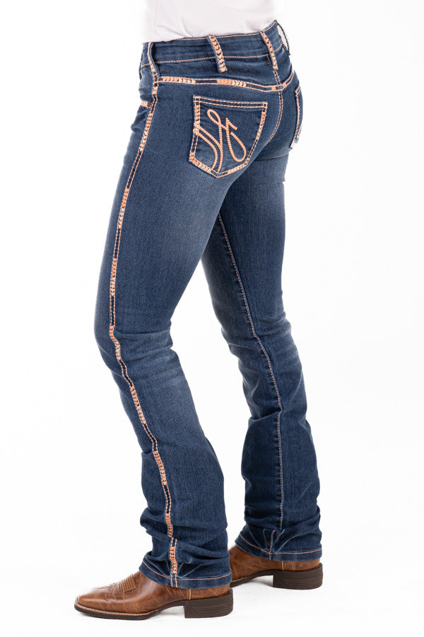 Hitchley & Harrow Mid Rise - SR2196 "Pittsburg" Peach Stitch Jeans 35Leg