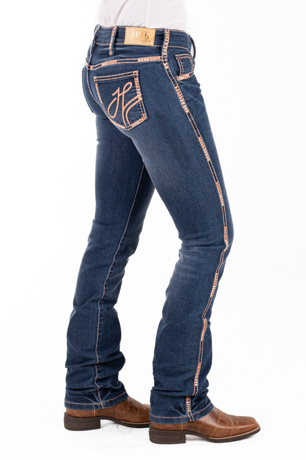 Hitchley & Harrow Mid Rise - SR2196 "Pittsburg" Peach Stitch Jeans 35Leg