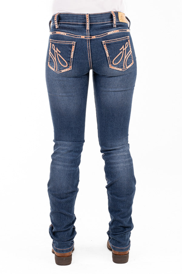 Hitchley & Harrow Mid Rise - SR2196 "Pittsburg" Peach Stitch Jeans 35Leg