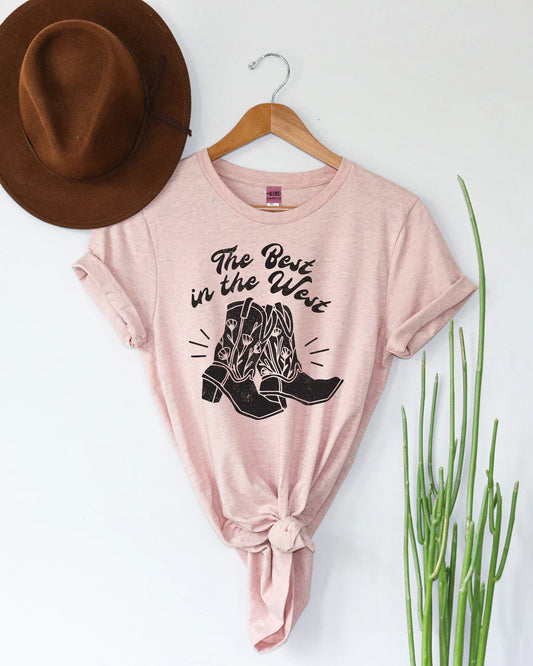 Ali Dee The Best in the West Tee - Peachy Pink