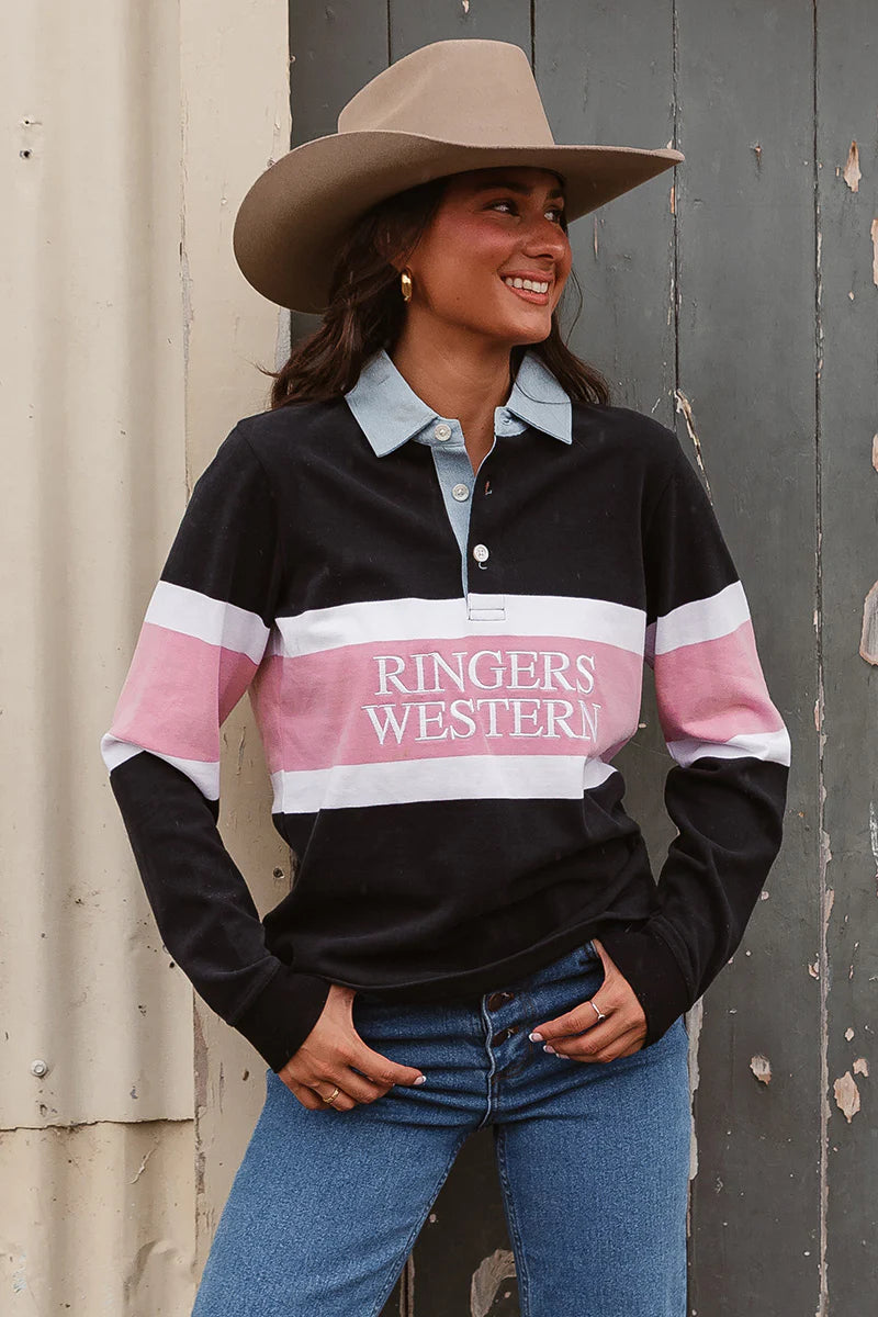 Ringers Western Womens Pearson Rugby Jersey - Black