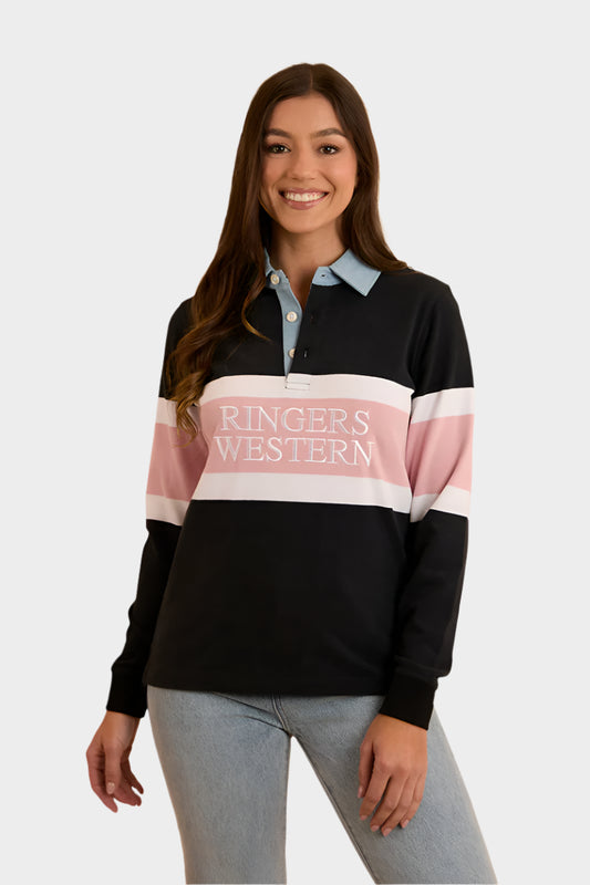 Ringers Western Womens Pearson Rugby Jersey - Black