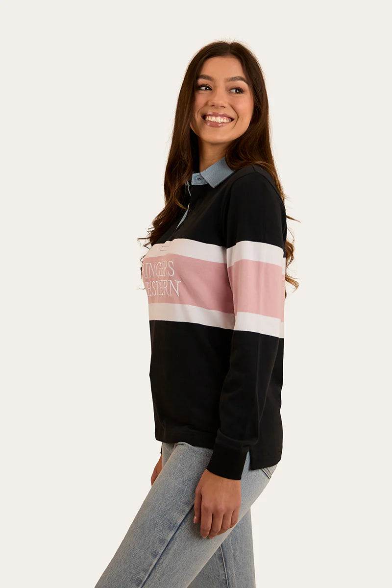 Ringers Western Womens Pearson Rugby Jersey - Black